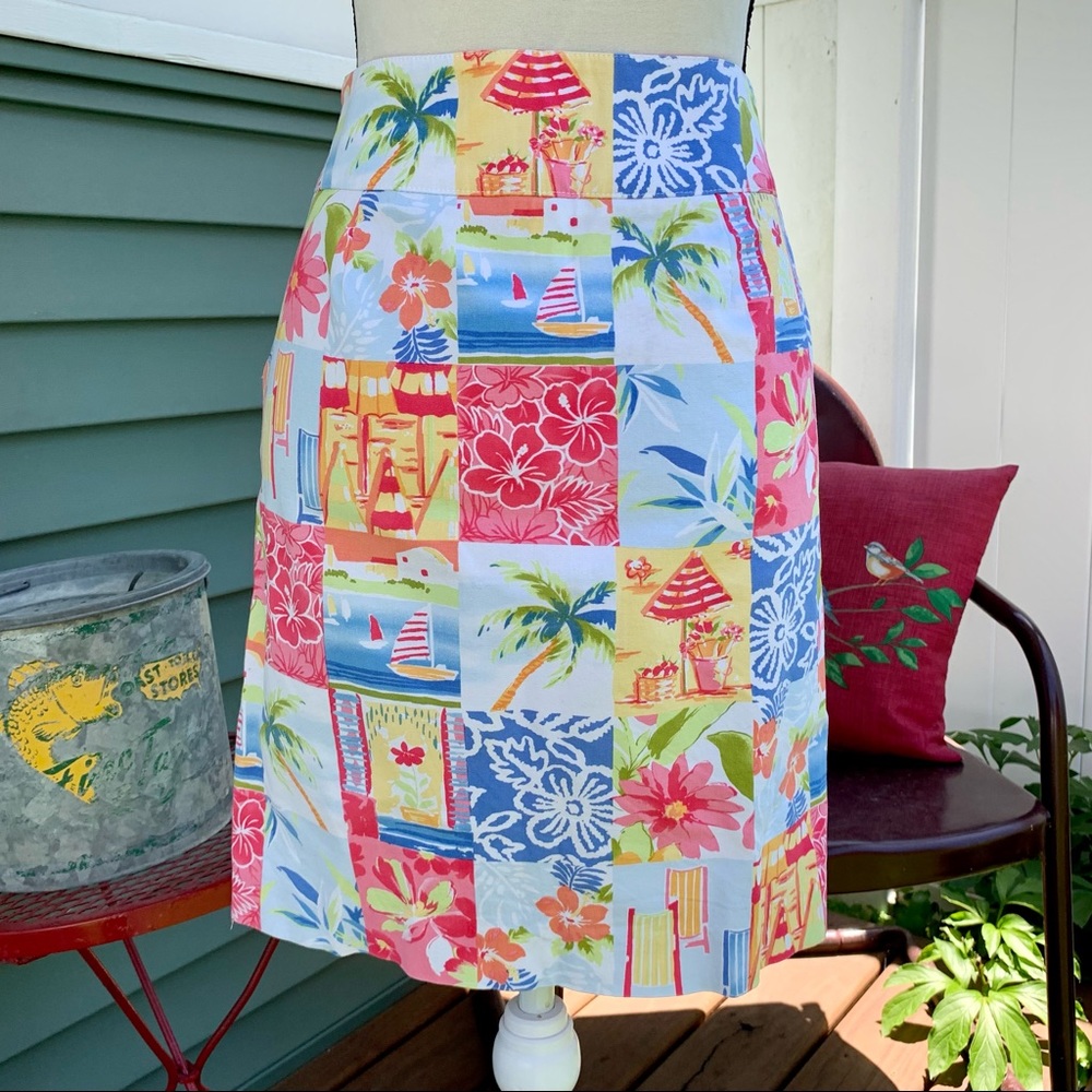 Talbots Patchwork Tropical Beach Hibiscus Summer … - image 2